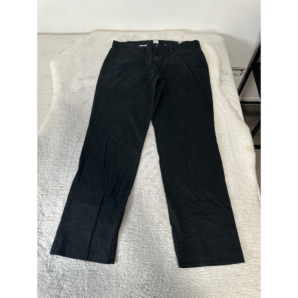 Gap Essential Khaki Straight Black Size 36x32 Fits 36x31 Trousers Faded